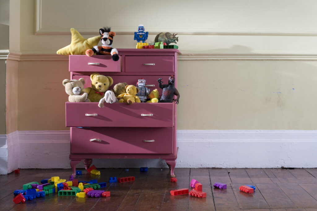 Toys in a dresser